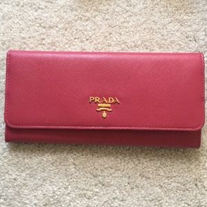 Prada wallet in lovely hot pink